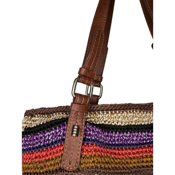 The Sak Alpine Hand Crochet Bucket Bag Multicolor Shoulder Bag Purse - Picture 3 of 8
